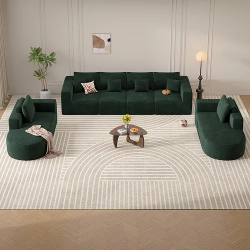 Vista 20 de Sofá cama modular, sofás de nube convertibles para sala de estar, 2 tumbonas de pana sin hueso, sofá cama de gran tamaño para dormitorio,