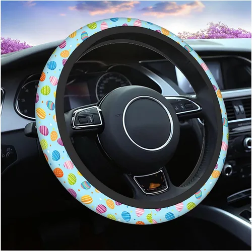 Vista 5 de Swono Fundas de volante de neopreno antideslizantes con diseño de fantasmas lindos y divertidos fantasmas bailarines de Halloween, agarre cómodo