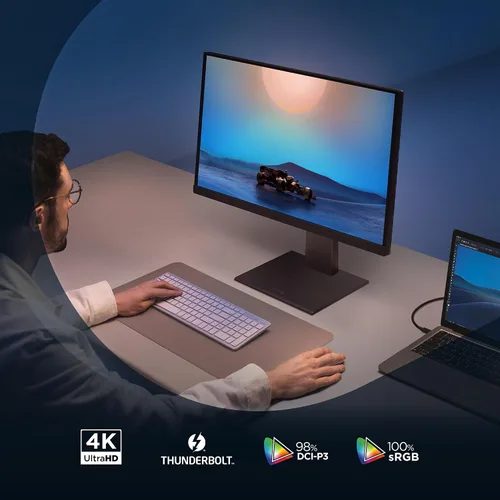 Vista 2 de ViewSonic VP2488-4K Monitor IPS 4K UHD de 24 pulgadas, Thunderbolt 4, USB-C
