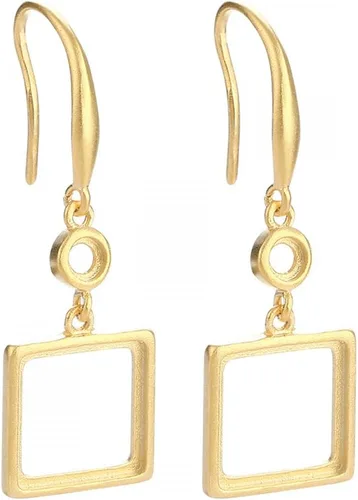 Vista 9 de Bisel de plata de ley 925 en blanco, ajuste de montaje, bandeja para aretes ovalados/cuadrados/rectangulares para hacer joyas de manualidades
