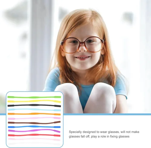 Vista 9 de Kisangel 12pcs Silicone Glasses Straps Anti-slip Eyeglass Retainers for Sports Outdoor Activities Lightweight Flexible Eyewear Holder for Boys