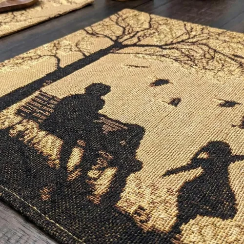 Vista 6 de DaDa Bedding - Juego de 4 manteles individuales de algodón y lino para mesa de comedor, 13 x 19 pulgadas