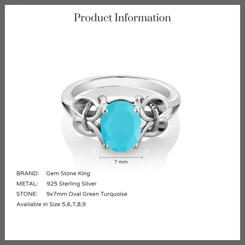 Vista 108 de Gem Stone King Anillo de compromiso ovalado con piedra natal para mujer, plata de ley 925, ovalado de 0.354 x 0.276 in, anillo de compromiso