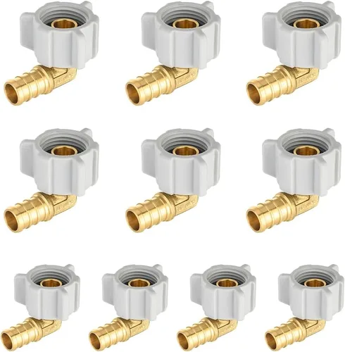 Vista 10 de EFIELD Pex - Juego de 2 accesorios de engarzado de latón para púas de latón con codo giratorio NPT de 1/2 pulgada Pex de 1/2 pulgada x 1/2 pulgadas