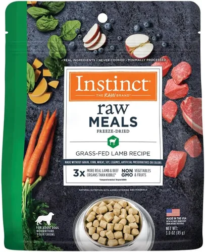 Vista 12 de Instinct Comidas crudas liofilizadas, alimento seco natural para perros, sin granos, carne de res real, bolsa de 3 onzas