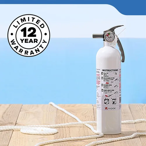 Vista 11 de Kidde Extintor de Incendios para Barcos, de Un Solo Uso 10BC Coast Guard Approved Marine Extinguisher for Small Flammable Liquids/Gases and