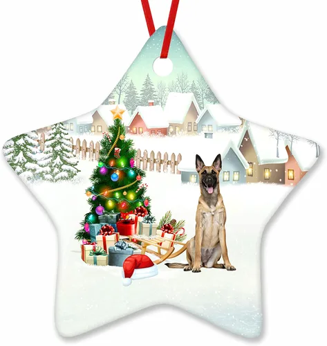 Vista 28 de Prezzy Airedale Terrier - Adorno para decoración de árbol de Navidad, regalos lindos para amantes de los perros, para familiares y amigos, nuevo