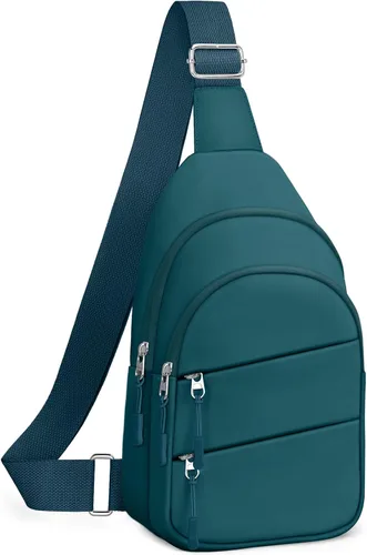 Vista 17 de Tuwubi Bolsos cruzados para mujer, bolsa para hombres, mochila pequeña de senderismo antirrobo, ligera para viajes al aire libre (M, beige)
