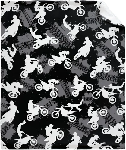 Vista 2 de Manta de forro polar suave para regalo de motocicletas de motocross, manta acogedora de franela, aire acondicionado, 50x40 pulgadas para niños