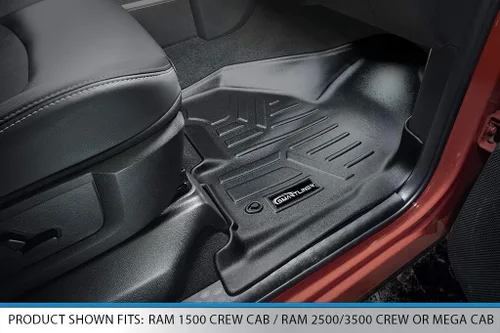 Vista 3 de Maxfloormat - Tapetes de piso para auto, juego completo, negro para Dodge RAM (2012-2017)