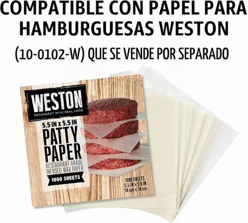 Vista 6 de Prensa para hamburguesas Weston, única y antiadherente, Sencillo, talla única , Gris