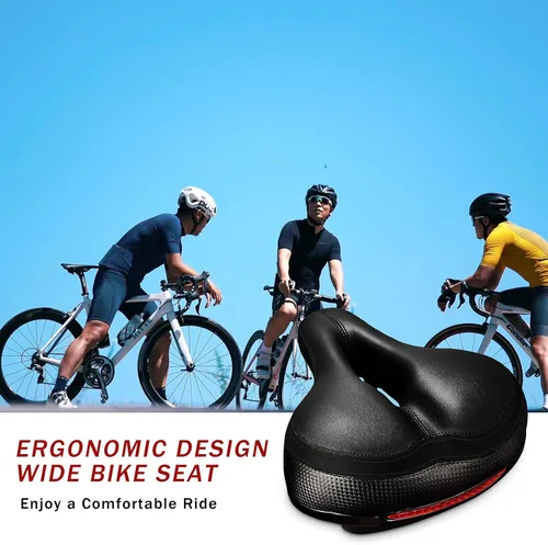 Vista 7 de Asiento para bicicleta con bola amortiguadora dual, alivio anatómico profesional, asiento para bicicleta de suspensión, espuma viscoelástica