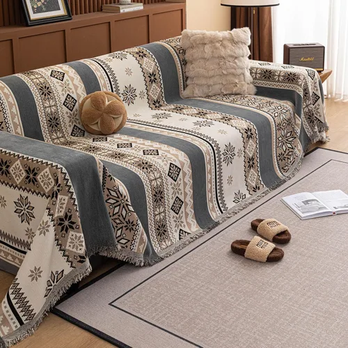 Vista 83 de ROOMLIFE Manta de sofá estilo azteca boho para sillones de 2/3 cojines, fundas de sofá lavables y antideslizantes aptas para mascotas, protector