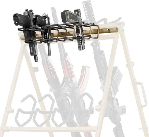 Vista 8 de Savior Equipment Accesorio táctico de 8 pistolas para soporte de rifle corto, marco de acero resistente, se adapta a la mayoría de pistolas