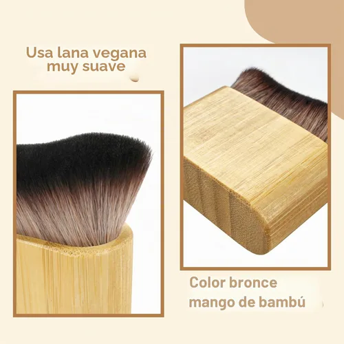 Vista 4 de Kabuki Brush - Brocha bronceadora y autobronceadora, mejora para maquillaje facial y corporal