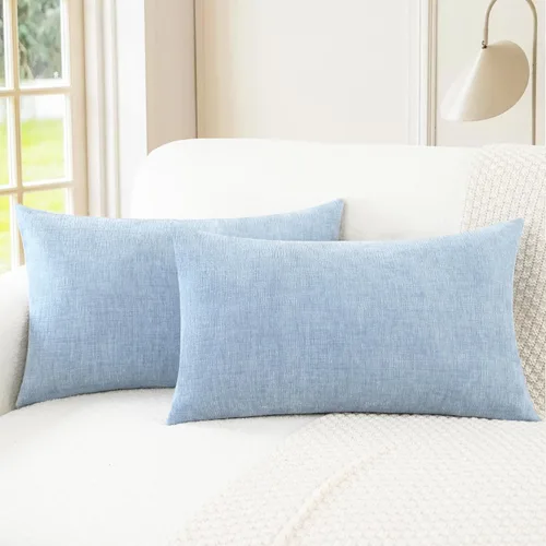 Vista 105 de CaliTime - Paquete de 2 fundas de almohada acogedoras para sofá, decoración del hogar, felpilla suave teñida sólida, 16 x 16 pulgadas, marrón Marrón