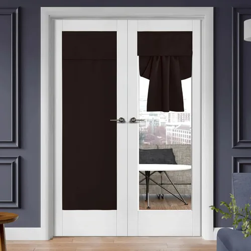 Vista 21 de RYB HOME Cortinas de oscurecimiento de habitación para puerta francesa, cortinas de ventana para puertas de vidrio, aislamiento térmico, cortina