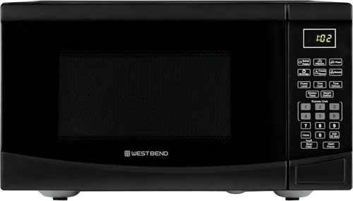 Vista 2 de Horno microondas West Bend WBMW92B de 900 vatios, compacto con 6 configuraciones pre-cocción, descongelamiento rápido, panel de control electrónico