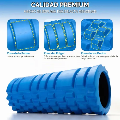 Vista 2 de Krightlink Rodillo de espuma para masaje de tejido profundo, rodillo de ejercicio de alta densidad de 13 pulgadas para masaje muscular y liberación