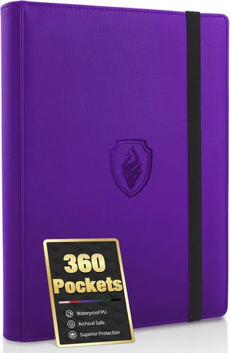 Vista 22 de Carpeta prémium de 9 bolsillos para tarjetas de 360 tarjetas, carpeta de tarjetas comerciales Fabmaker PU Sturdy Card Collection Album