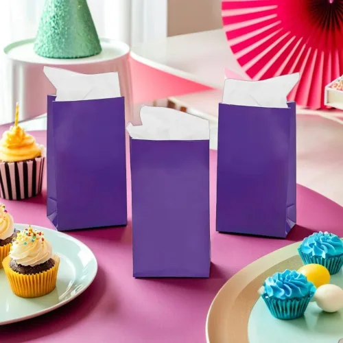 Vista 4 de Fun Express MINI bolsas de papel morado (24 piezas)