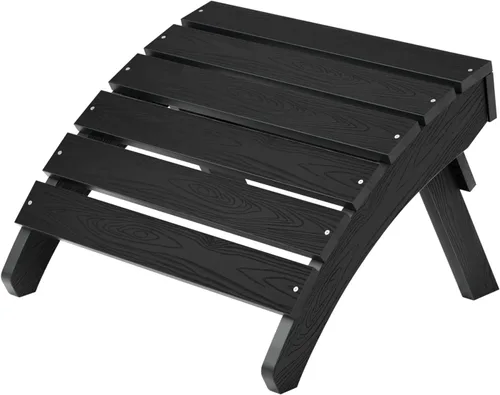 Vista 9 de MXIMU Taburete otomano plegable Adirondack para exteriores: Taburete de plástico HIPS para patio, fácil montaje, reposapiés para todo tipo de clima