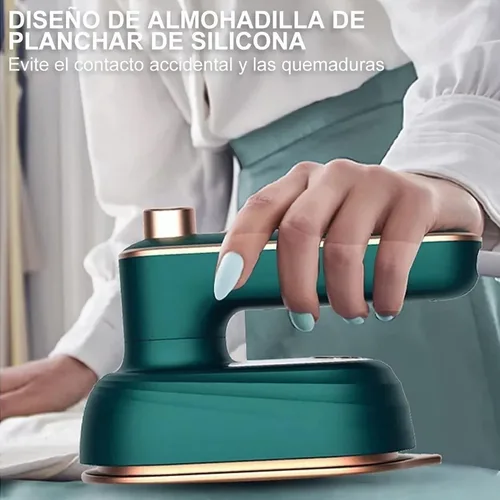 Vista 7 de Mini máquina de planchar portátil, mini plancha de vapor con mango giratorio 2 en 1, plancha de vapor para ropa, plancha de vapor micro