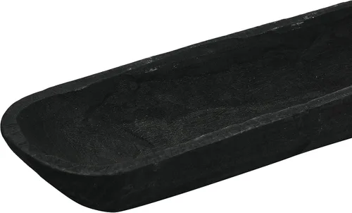 Vista 7 de Creative Co-Op Cuenco decorativo de madera de paulownia, color negro