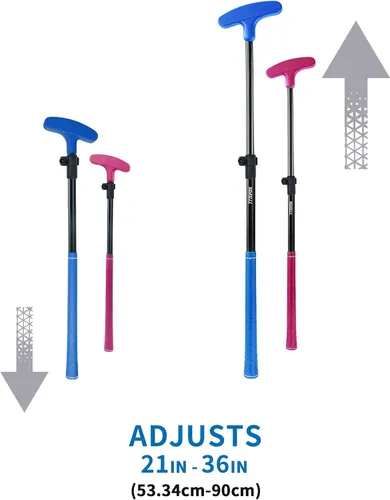 Vista 8 de KOFULL Putter para niños, 4 o 2 piezas, mini putter de golf ajustable a la altura perfecta, putters de golf fáciles de usar, putters bidireccionales