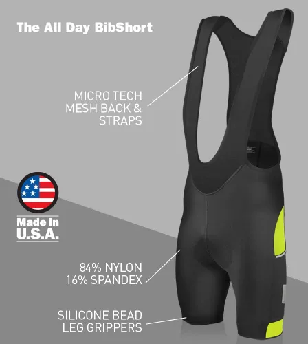 Vista 5 de Aero Tech - Pantalones cortos de ciclismo acolchados para todo el día