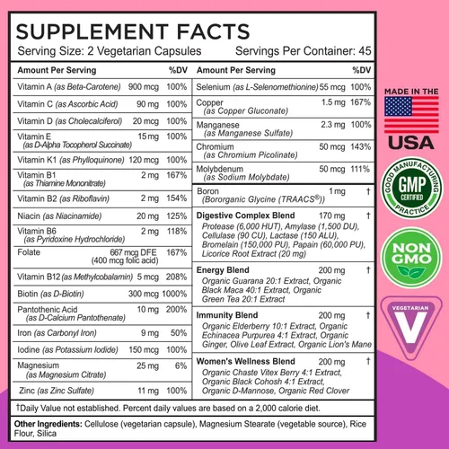 Vista 3 de FarmHaven Bundle - Multivitamínico para mujeres y cardo mariano y enzimas digestivas