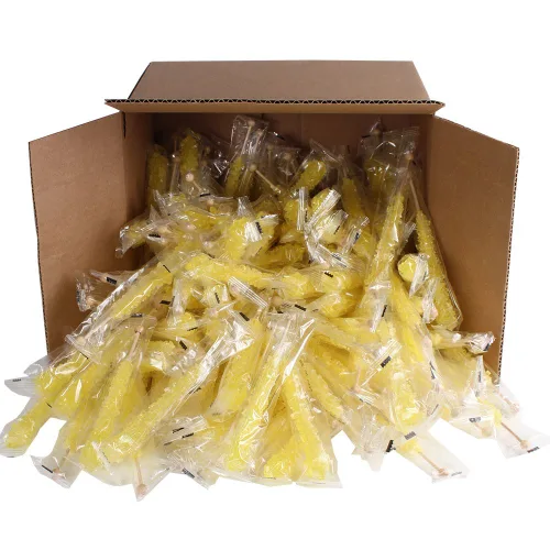 Vista 102 de Palitos de caramelo de roca extragrandes: 12 paletas de cereza rosa – envueltas individualmente – Palitos de caramelo de roca de cristal