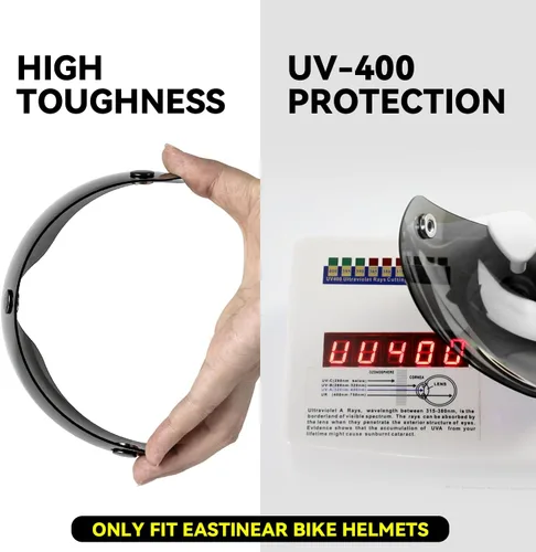 Vista 4 de EASTINEAR Gafas magnéticas para cascos de bicicleta, visera desmontable para casco de bicicleta, protector solar extraíble para casco de ciclismo