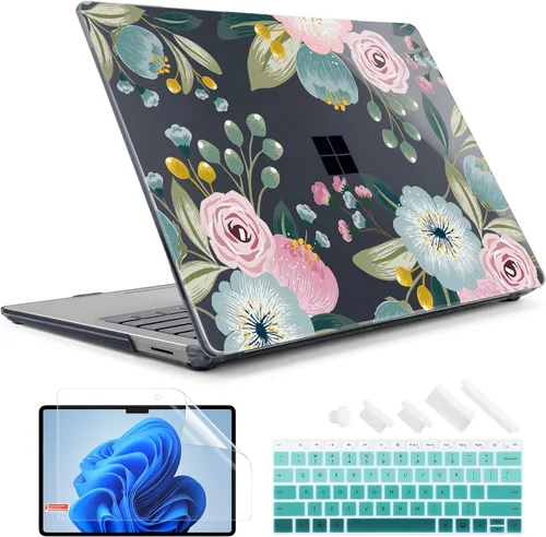 Vista 17 de TWOLSKOO Funda para portátil Microsoft Surface Go 2/1 de 12.4" lanzada con el modelo 1943/2013, carcasa rígida de plástico protectora y cubierta
