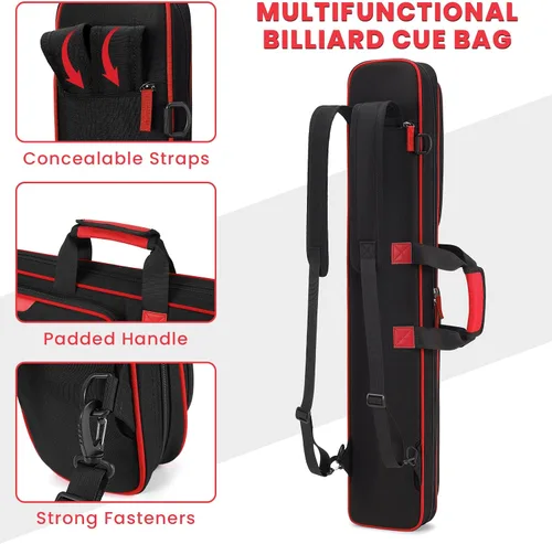 Vista 4 de BOSSTIN Estuche para taco de billar, 3 x 4 / 5 x 5 pulgadas, accesorios para taco de billar, funda acolchada suave