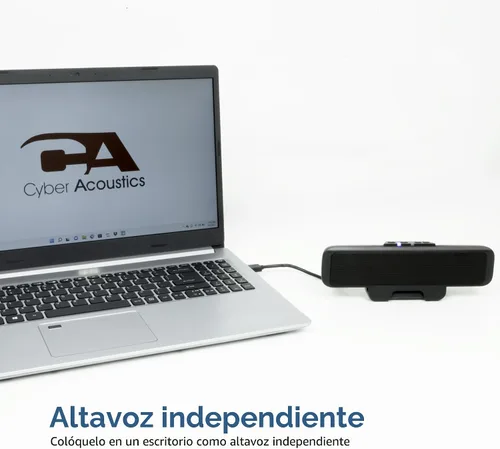 Vista 5 de Cyber Acoustics Barra de Altavoces USB y Bluetooth (CA-2890BT) – Altavoz Alimentado por USB con Micrófono para PC y Bluetooth para Conectar
