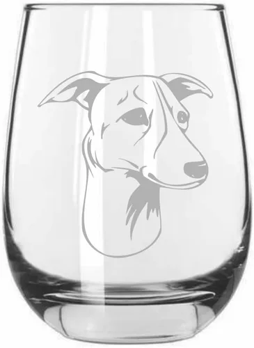 Vista 212 de Shar Pei (chino) - Vaso de vino sin tallo grabado para perro, 15.25 onzas
