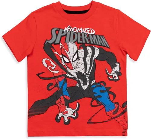 Vista 2 de Marvel Paquete de 3 camisetas de Spider-Man de los Vengadores X-Men para niños pequeños y grandes