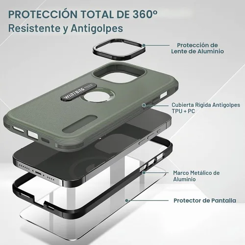 Vista 2 de WINTONG Funda magnética compatible con iPhone 13 Pro Max de 6.7 pulgadas, protección de cuerpo completo, resistente a prueba de golpes, funda rígida