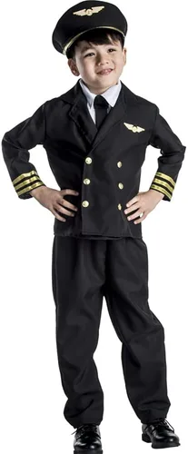 Vista 4 de Dress Up America Pilot Costume for Boys and Girls - Airline Captain Uniform for Kids - Role Play Dress Up for Children