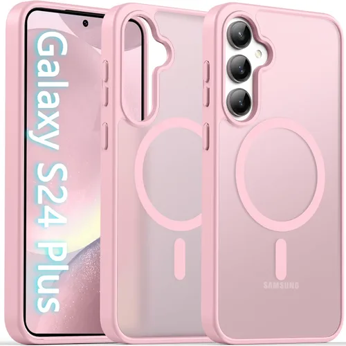 Vista 18 de Oterkin Funda magnética para Samsung Galaxy A17 mate, funda de teléfono A17 compatible con MagSafe esmerilada, translúcida, a prueba de golpes Negro