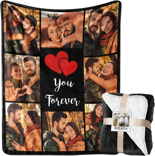 Vista 26 de Envía al Día Siguiente Manta Personalizada con Imagen para Mi Esposa Manta Foto Personalizada Regalo de Boda para Pareja Día de San Valentín