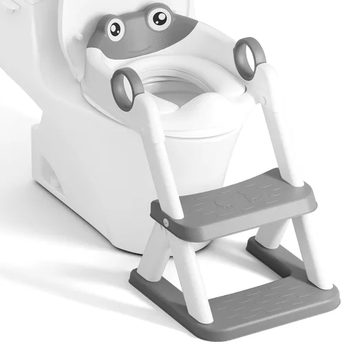 Vista 9 de Asiento de Entrenamiento de Baño, Asiento de Inodoro Mejorado para Niños y Niñas, Asiento de Entrenamiento de Baño 2 en 1 para Niños, Asiento