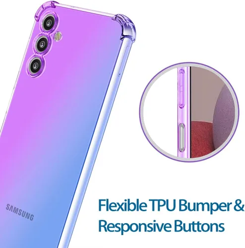 Vista 3 de Funda de teléfono para Galaxy A14, SM-A146U Samsung A14 Crystal Clear Case Gradient Slim Anti Scratch TPU a prueba de golpes Funda protectora