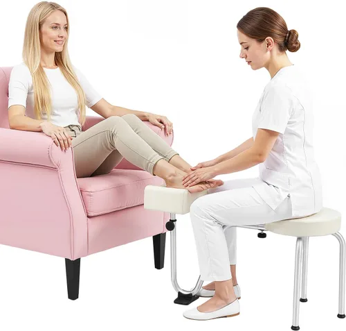 Vista 10 de Reposapiés de pedicura, altura y longitud ajustables, reposapiés portátil independiente para salón, reposapiés de masaje para tecnología de uñas