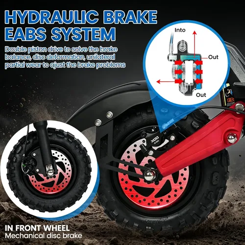 Vista 4 de Scooter eléctrico adulto 5600W Motor 11 pulgadas Off-Road Fast Speed