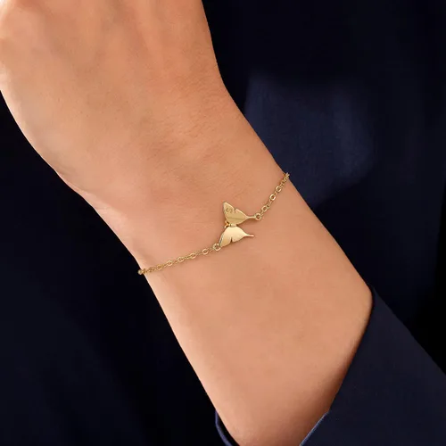 Vista 2 de BRIJEWLIC Butterfly Bracelet Gold Bracelets for Women, 14K Gold Plated Butterfly Cute Bracelets Initial Bracelets for Women Teen Girls Gifts Gold