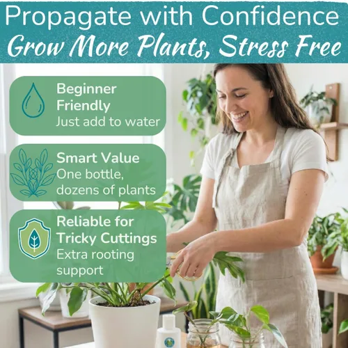 Vista 4 de Houseplant Prop Drops - Promotor de propagación y hormona de crecimiento de raíces Estimulador de raíces para esquejes Apoya plantas más fuertes