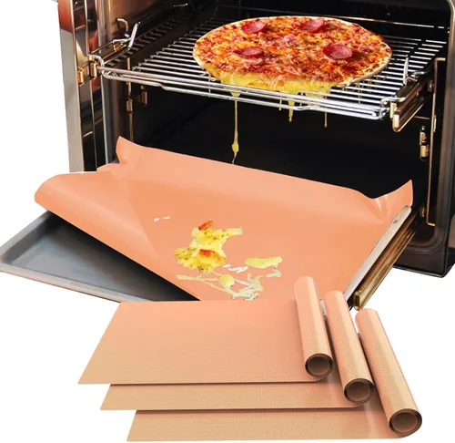 Vista 9 de Paquete de 3 forros de horno para la parte inferior del horno, 15.9 x 24 pulgadas de grosor, resistentes, antiadherentes, de teflón, sin BPA ni