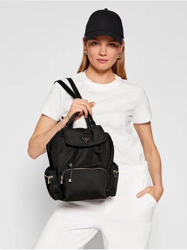 Vista 2 de GUESS Mochila Eco Gemma para mujer, solapa con cordón, Negro -, Tamaño único
